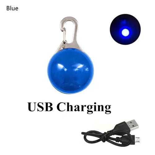 Led Dogs Collars Pendant Rechargeable Pet Usb Luminous Collar Pendant