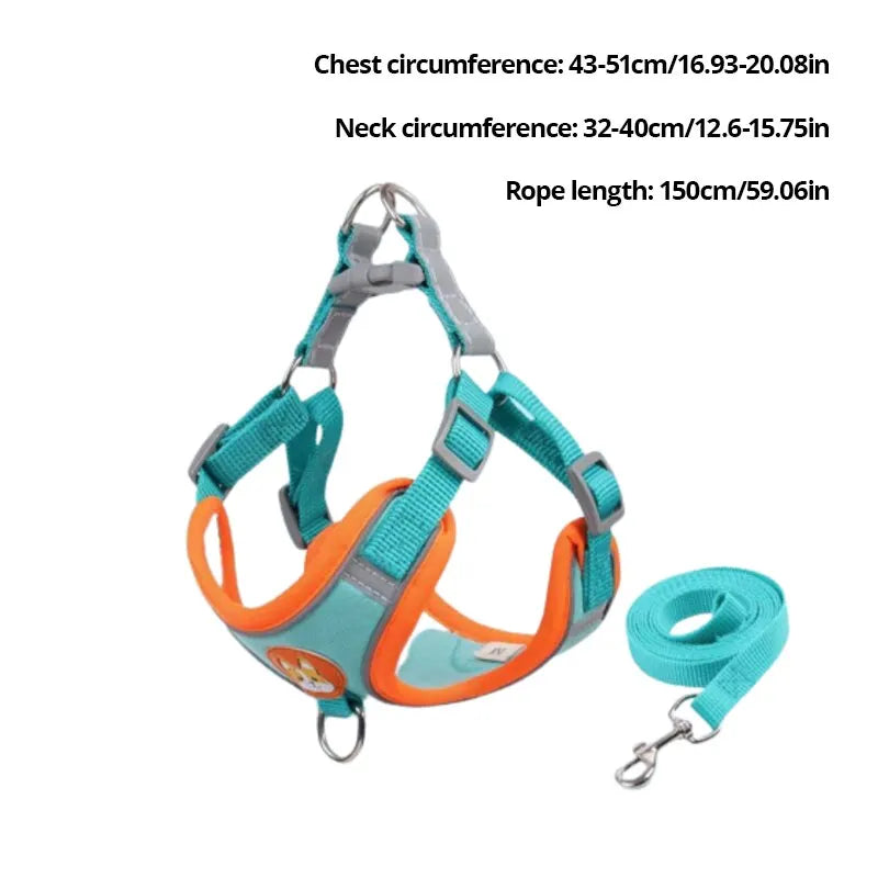 Adjustable No Pull Pet Reflective Dog Harness Lead Walking Running