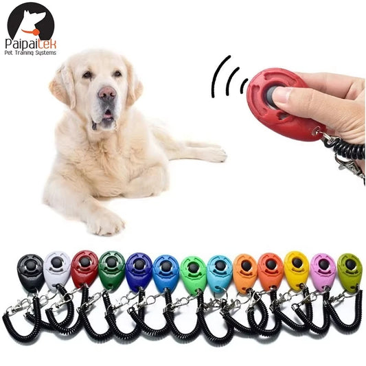 Dog Training Clicker Aid Adjustable WristStrap Sound Plastic Pet Cat