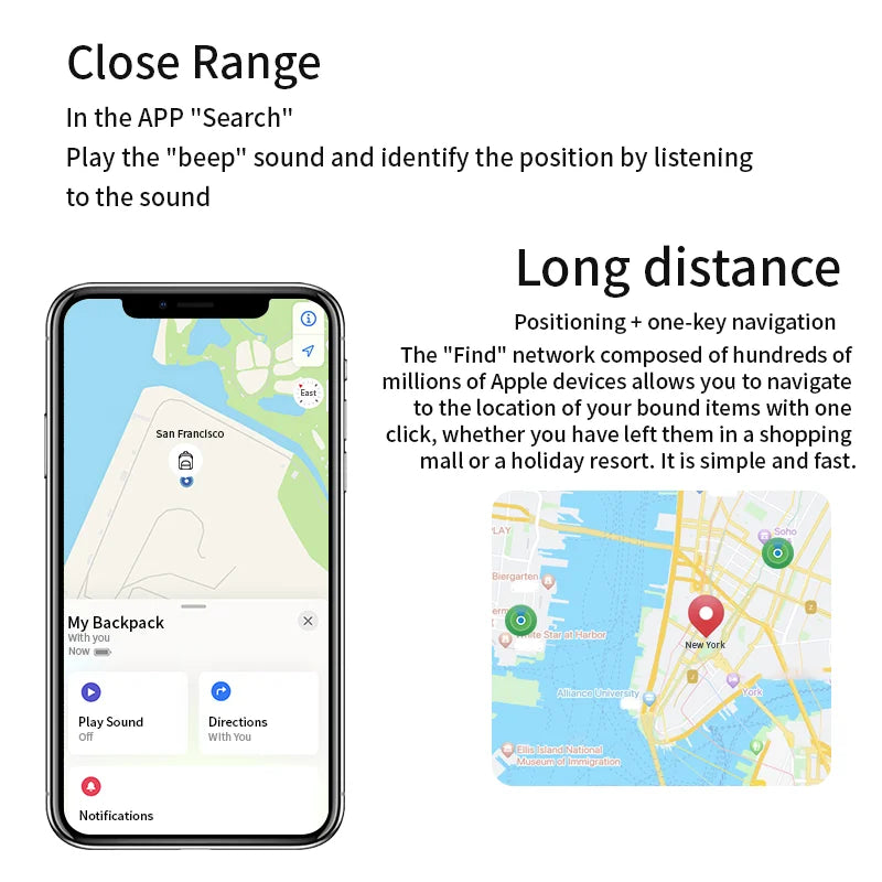Airtag Bluetooth GPS Trackers IPX 5 Waterproof Sport Tracking Find My