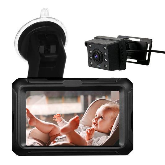 Rear View Monitor 4.3'' IPS Screen Baby Car Mirror Adjustable Wide