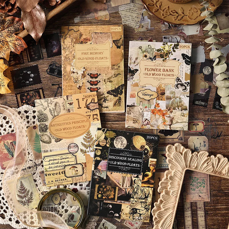 20 Sheets Vintage Scrapbooking Stickers Books PET Materials Creative