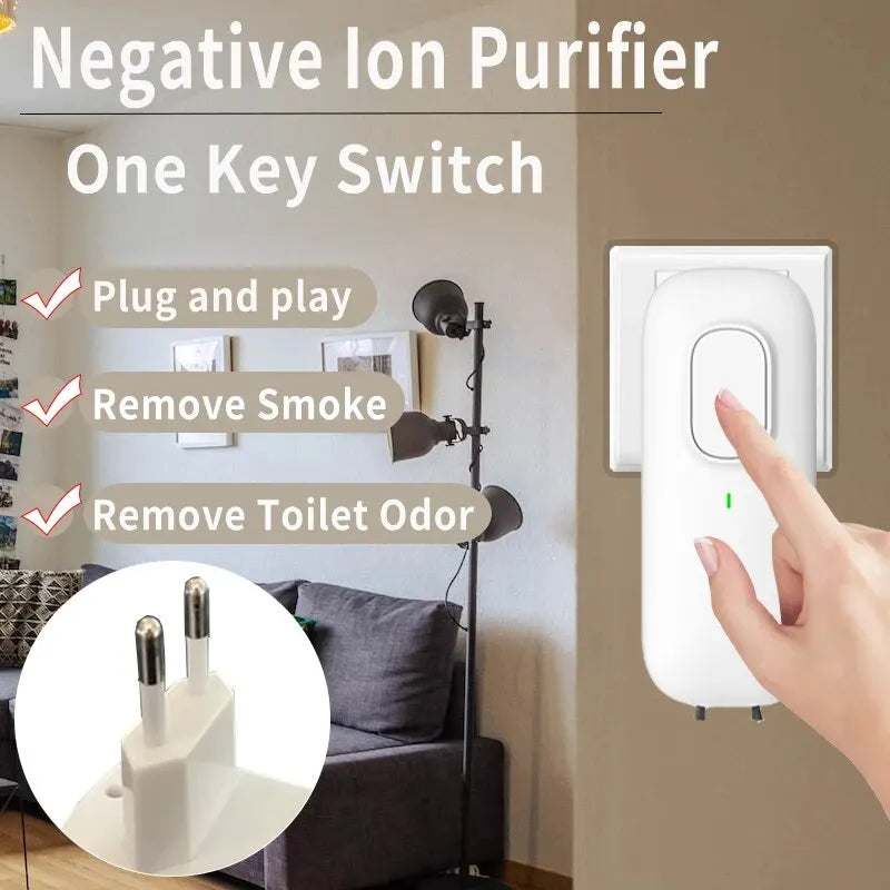Mini Anion Purifier, Plug-in Air Purifier with Negative Ion Generator