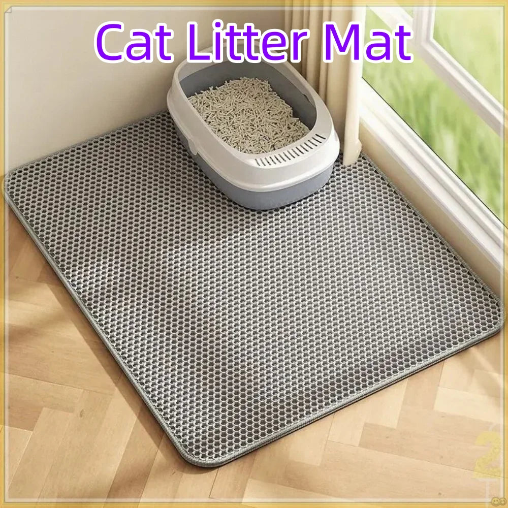 Premium Large Cat Litter Mat 90x60CM Waterproof Double Layer Litter