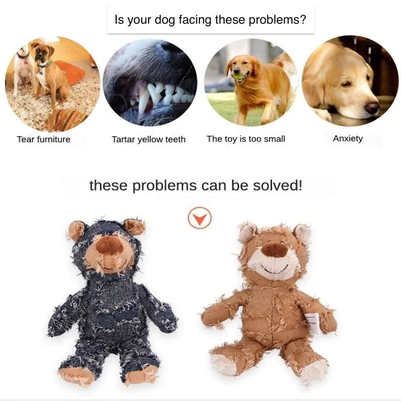 Pet Teddy Bear Soundmaking Toy Plush Interactive Dog Toys Grinding