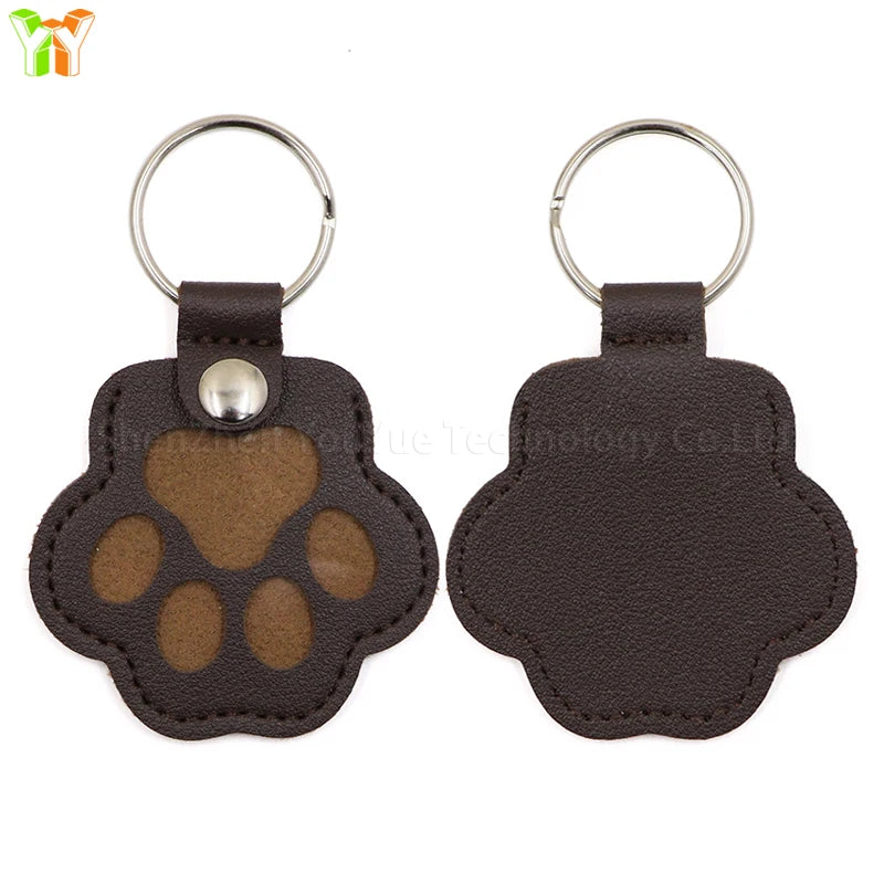 Memorial Leather Pet Hair Storage Bag Cat Paw Keychain Multifunctional