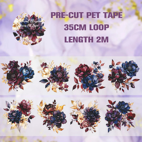 50mm*2m Vintage Floral Tape Self-Adhesive Scrapbooking PET Material