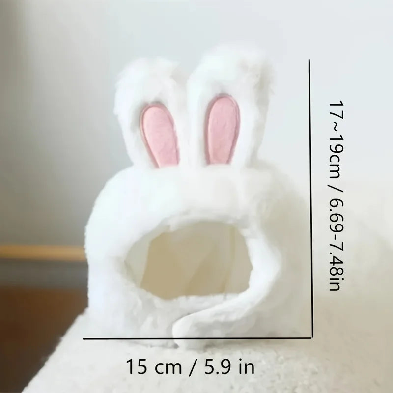 1pc Bunny Ears Cat Hat Themed Pet Costume Knit Fabric Set Comfortable