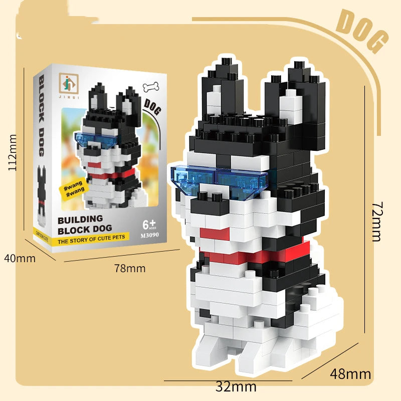 New Pet Teddy Husky Dog And Cat Toy Small Particle Building Blocks