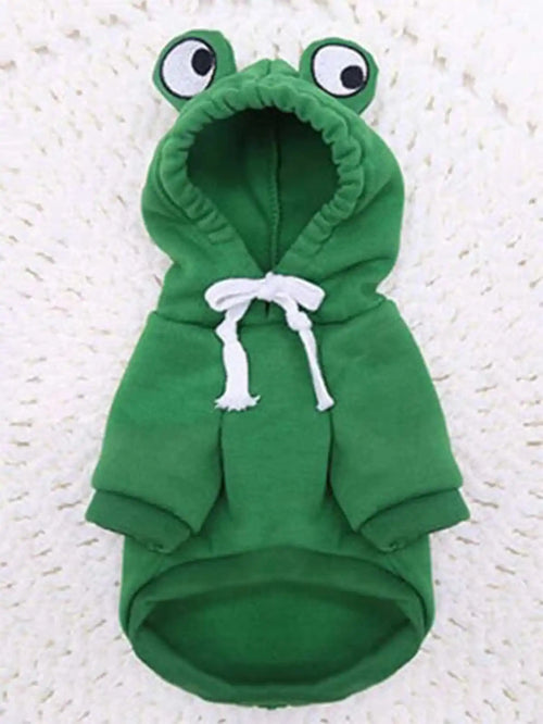 1PC Cute Frog Pet Sweater for Small and Medium Dogs - Green Dog Hoodie