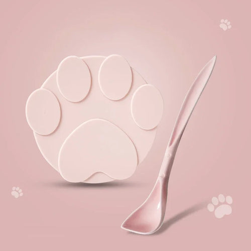 New Portable Silicone Dog Cat Canned Lid 2-in-1Food Sealer Spoon Pet