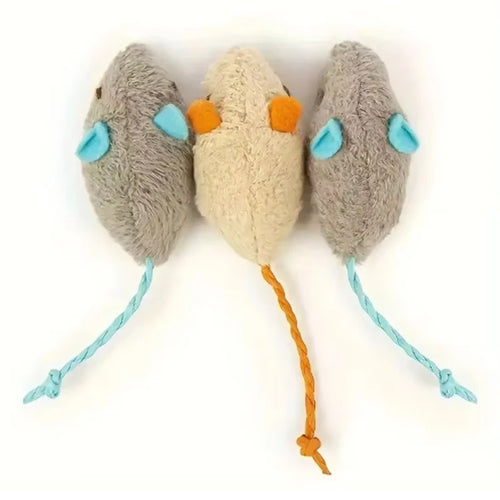 Hot 3/7PCS Interactive Plush Rat And Cat Toys With Durable Linen