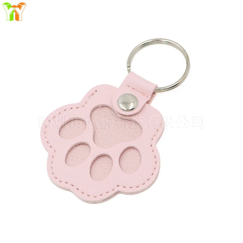 Memorial Leather Pet Hair Storage Bag Cat Paw Keychain Multifunctional