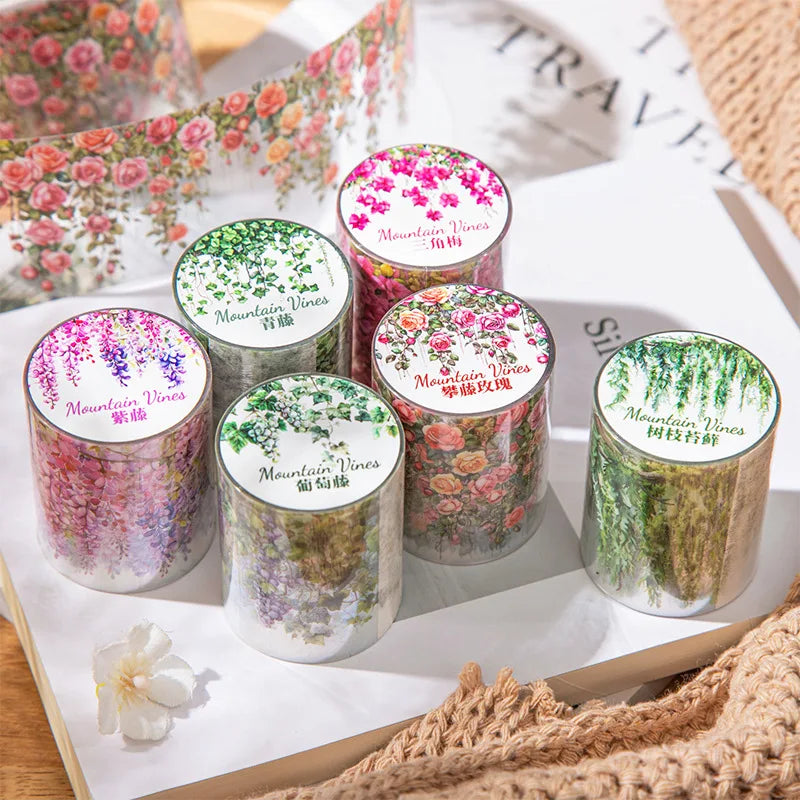 5*200cm 1roll INS Fresh vine theme PET tape Stickers Adhesive Diy