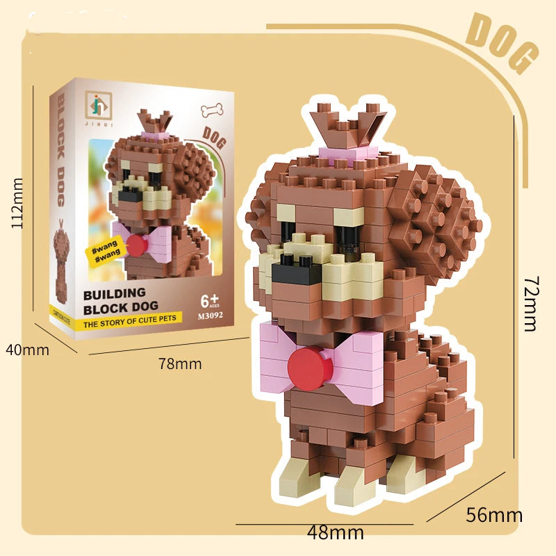 New Pet Teddy Husky Dog And Cat Toy Small Particle Building Blocks
