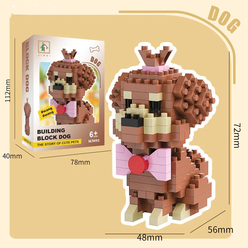 New Pet Teddy Husky Dog And Cat Toy Small Particle Building Blocks
