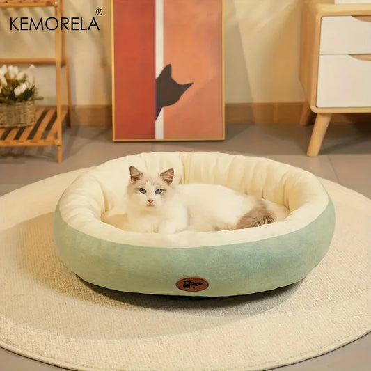 Cozy Oval Snuggle Pet Bed, Plush & Thickened Cat Bed Warm and Secure