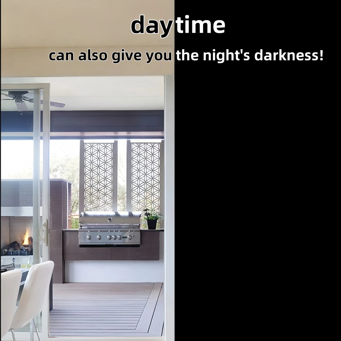 Black Opaque Glass Self-Adhesive Film, Uv Protection, Full Blackout