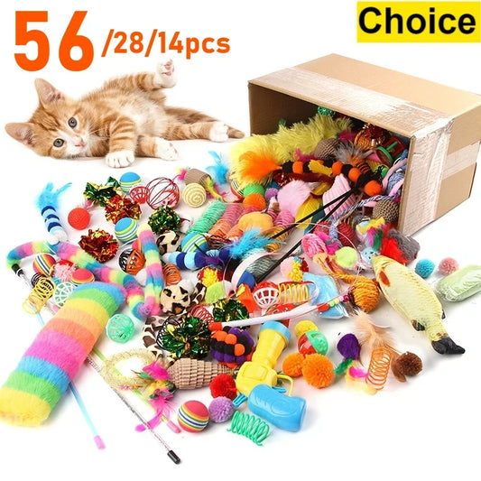 56pcs/28pcs/14pcs Cat Toys Mixed Pack. A Combination of Various