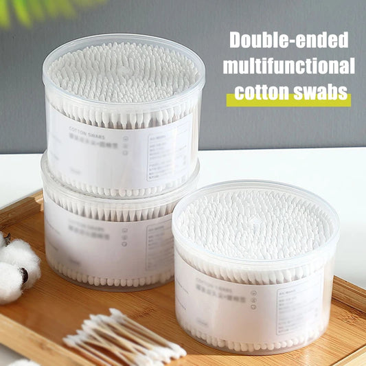 500PCS Disposable Cotton Swab Box With Double End Round Head For