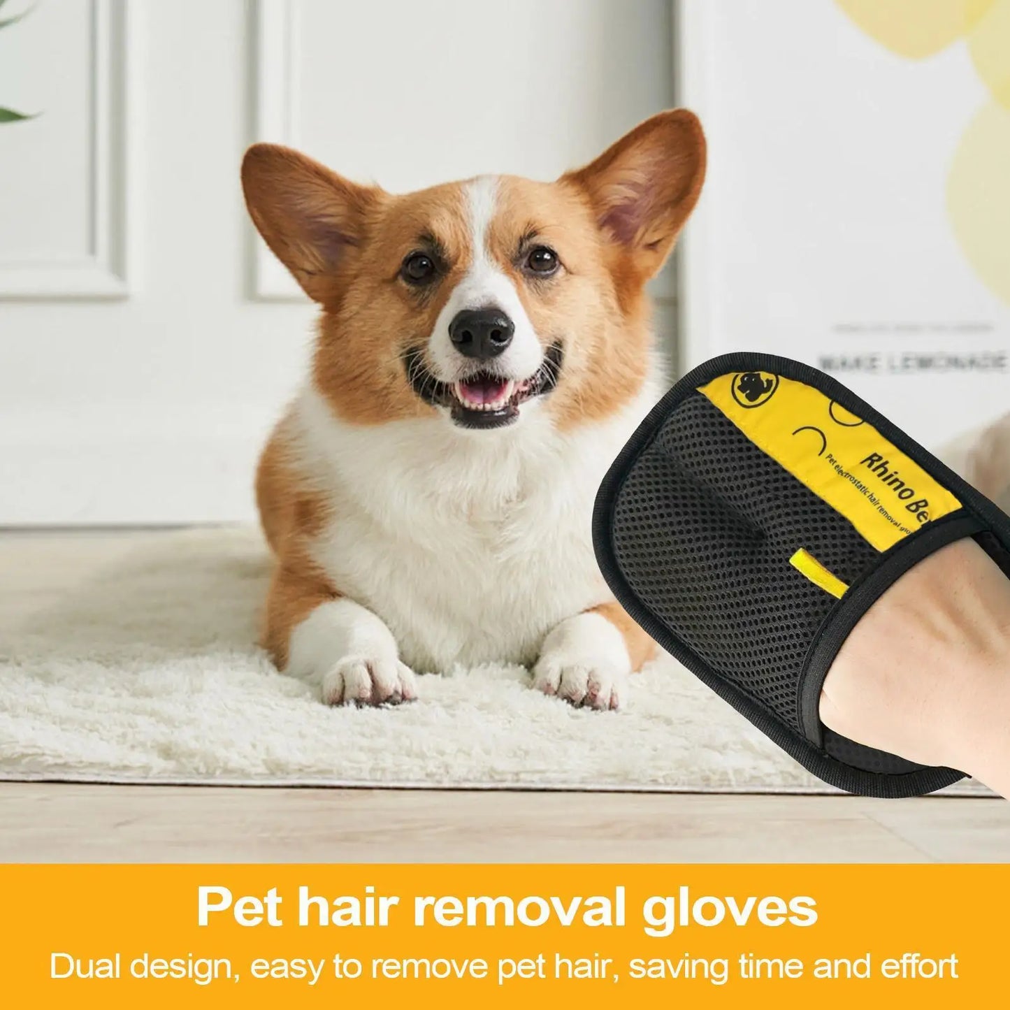 2pcs Cat Grooming Gloves Electrostatic Pet Hair Removal Brush for
