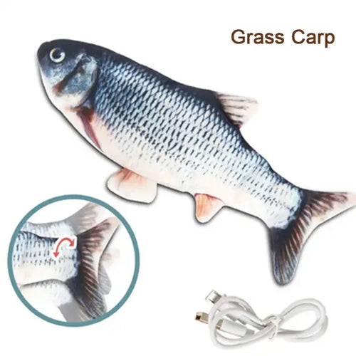 Pet Cat Pet Dog Soft Plush Toy USB Charging Simulation Fish