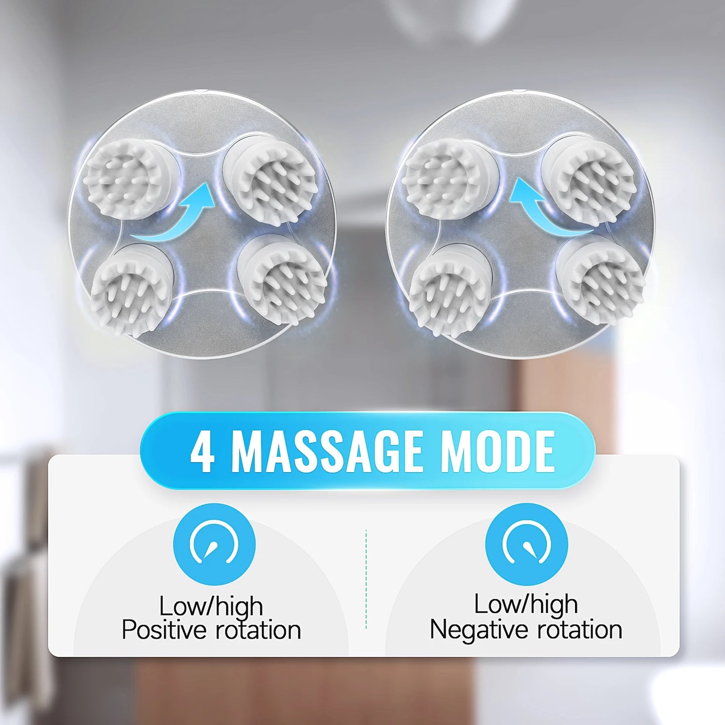 Electric Head Scalp Massager Body Massage Neck Deep Tissue 4 Kneading