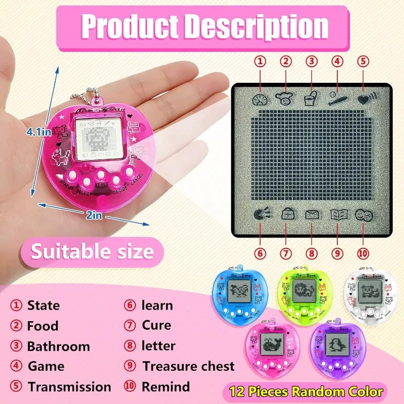 Virtual Pets Keychain for Kids Electronic Digital Pet Christmas Retro