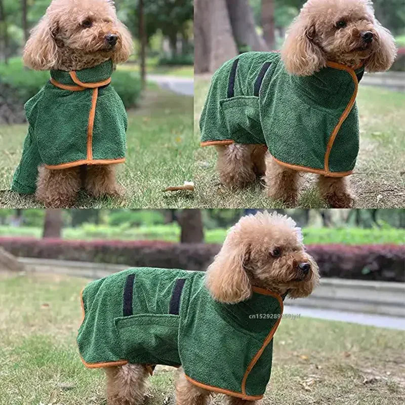 Dog Bathrobe Absorbent Pet Quick Drying Dog Bath Towel for Large Small