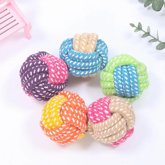Interactive Cotton Rope Mini Dog Toys Ball for Dogs Accessories