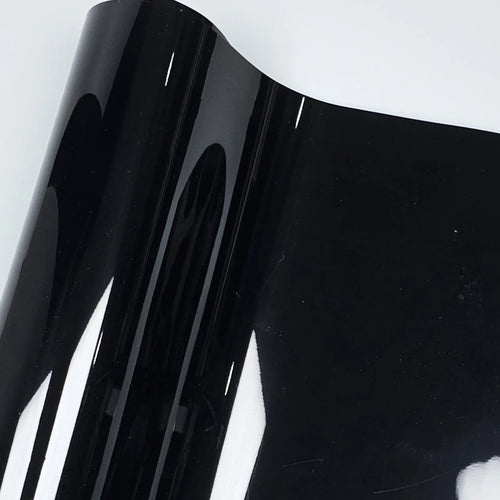 Ultra Gloss PET Piano Black Vinyl Wrap Film Sticker Glossy Black Self
