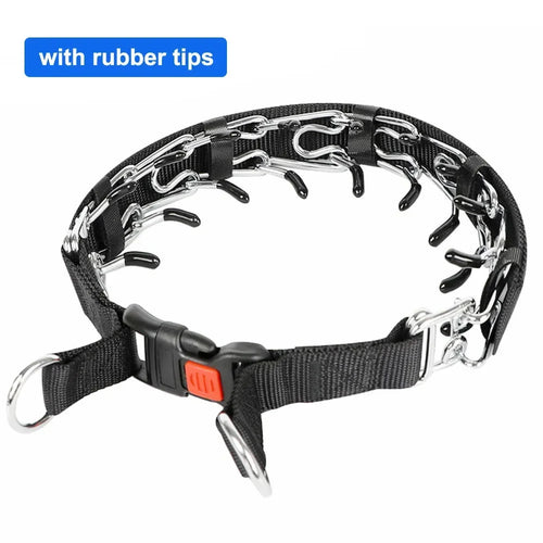 Dog Training Collar Prong Collar with Quick Release Buckle & Nylon