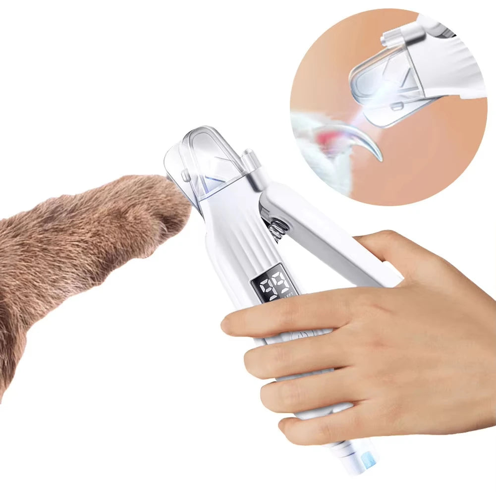 2 in 1 Electric Pet Nail Trimmer with LED Lights Pet Nail Grinder Dog