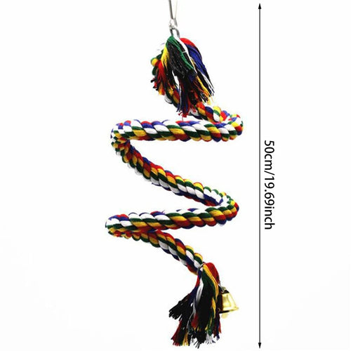 Parrot Toy Wicker Rope Hanging Braided Budgie Chew Bird Cage Cockatiel
