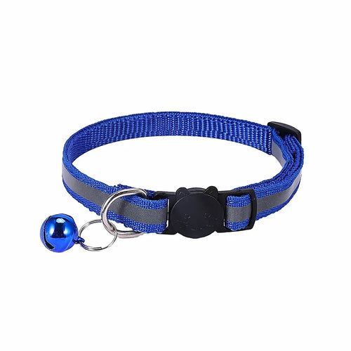Adjustable Reflective Breakaway Cat Collar with Bell Safety Elastic