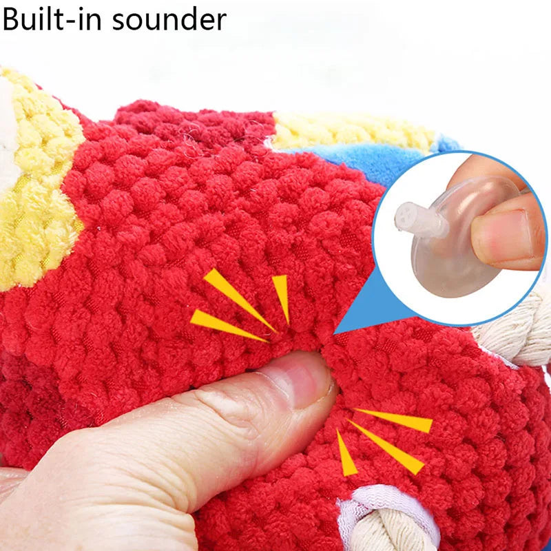 Plush Dog Toys Interactive Squeaky Durable Stuffed Cotton Rope Pet