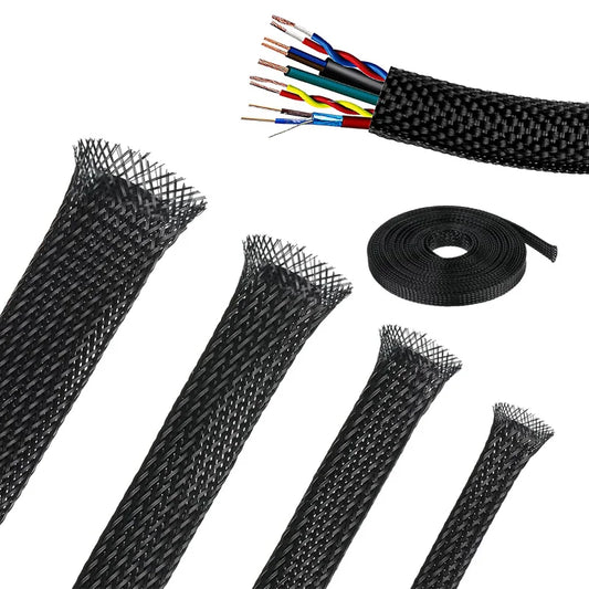 Wire Loom Tubing Cord Protector PET Expandable Braided Sleeving Mesh