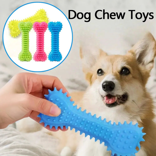 1/3pcs Pet Bone Shape Teeth Chew Toy Soft Rubber Bite-resistance