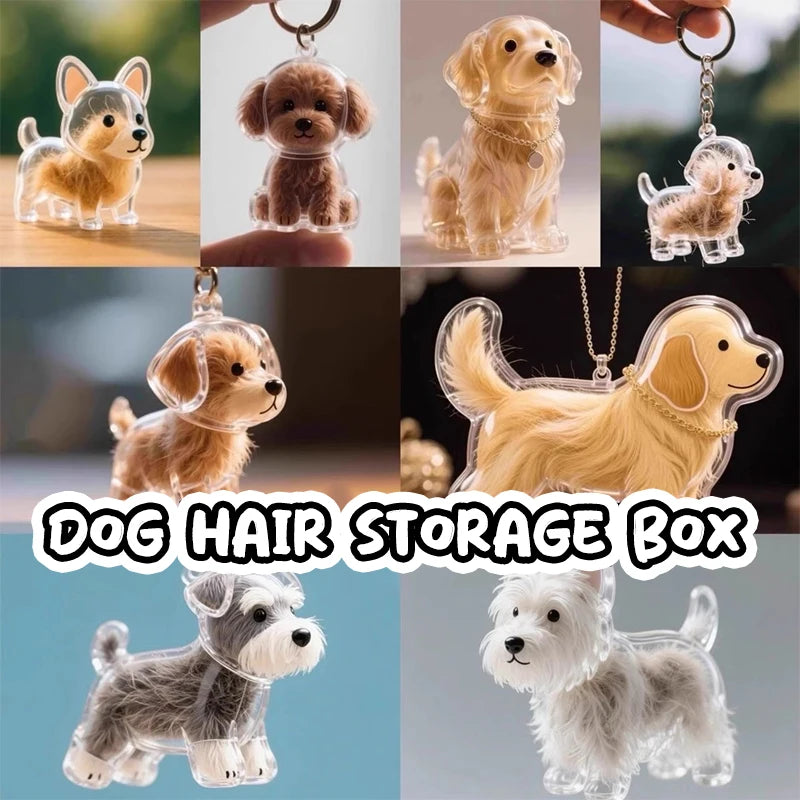 Cute Clear Puppy Hair Memorial DIY Pendant Keychain Decor Keepsake