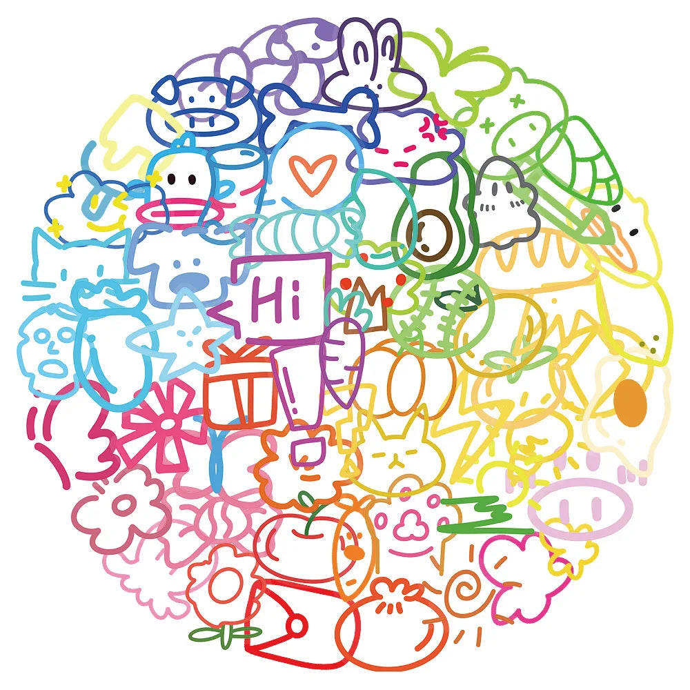 60PCS Creative Dopamine Small Element PET Transparent Material Sticker
