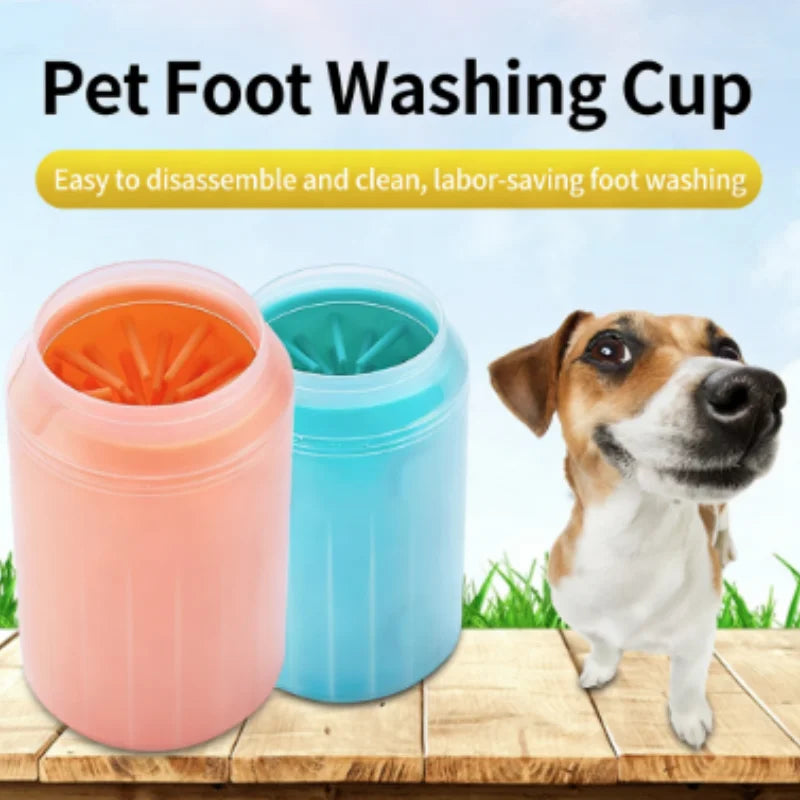 Portable Dog Paw Cleaner Cup with Soft Silicone Combs Outdoor Pet Foot