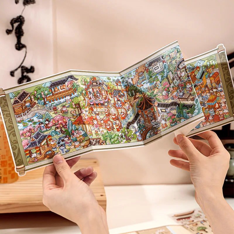Kawaii  Masterpiece Scroll 3D classic work  Cartoon  animals Landscape