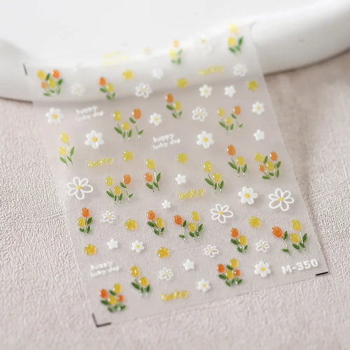 1piece 5Dcute tulip flower nail stickers high quality self-adhesive