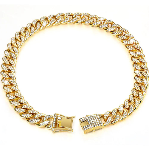 Golden Dog Collar Dog Necklace Hip Hop Style Dog Gift Golden Nice