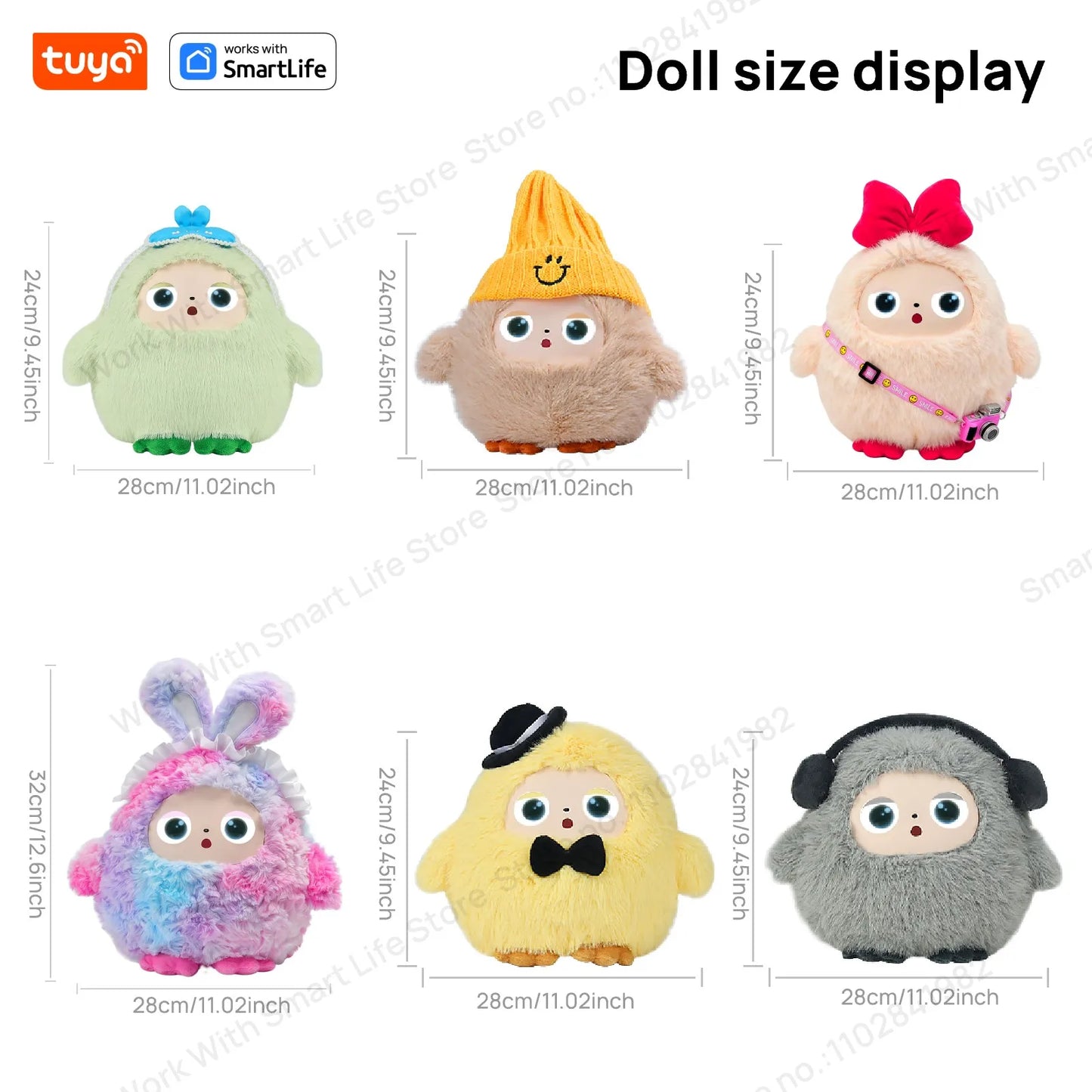 AI Plush Toy W/Smart Voice&LED Eyes,Interactive Companion for