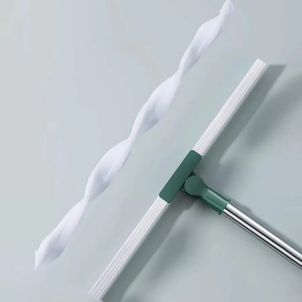Silicone Scraper Broom with Squeegee for Floor, Glass & Bathroom