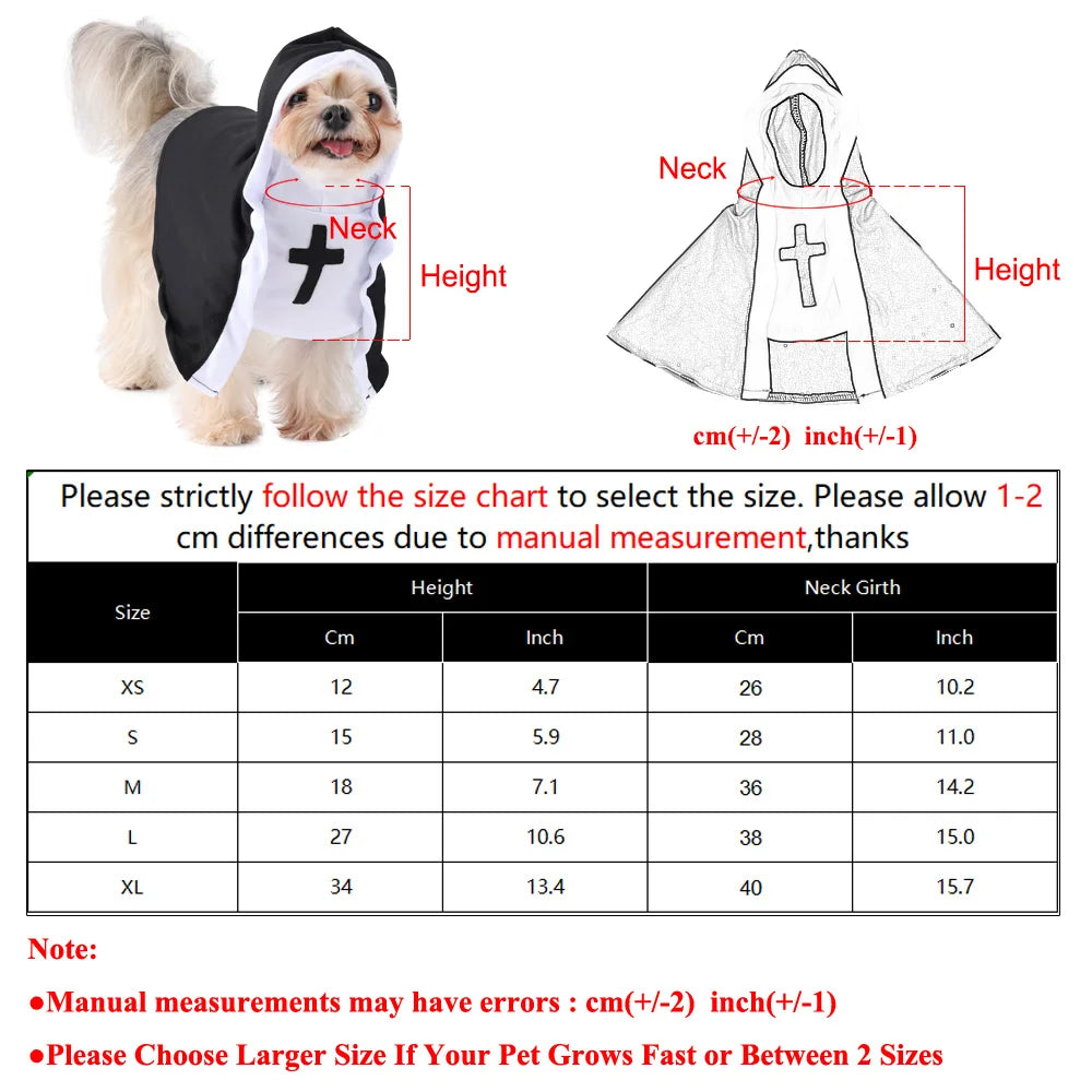 Funny Halloween Cat Cosplay Costumes Dress Up Party Kitten Jesus Nun