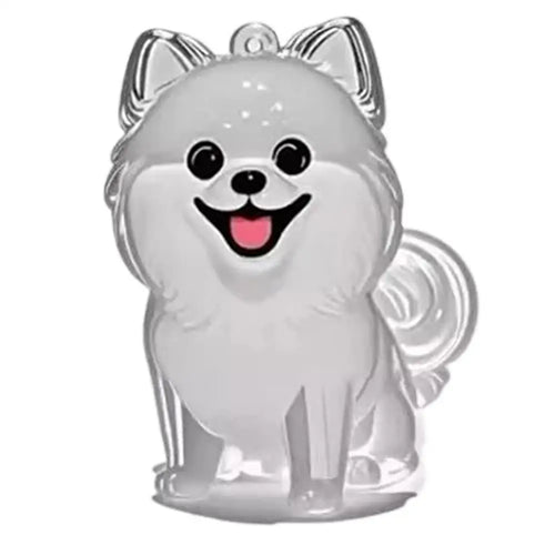 Clear Pet Hair Keychain Cute Dog Fur Keepsake Holder Creative