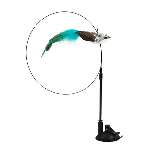 Simulation Bird Cat Toys Funny Interactive Peacock with Bell Cat Stick