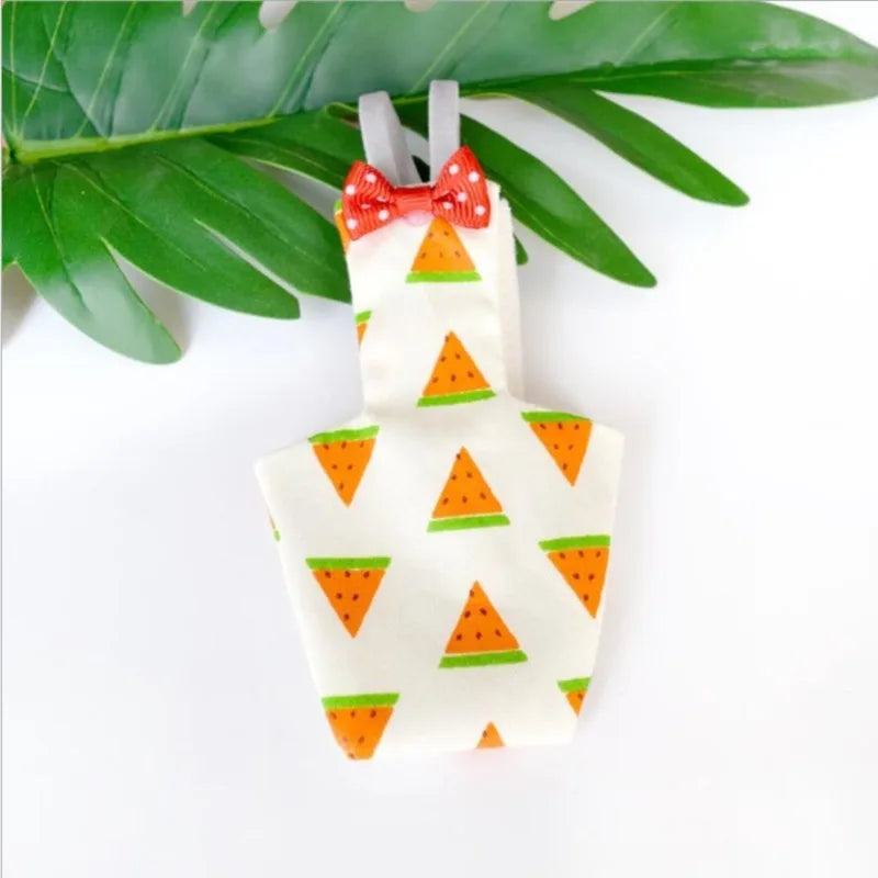 Parrot Diaper with Bowtie Cute Colorful Fruit Floral Cockatiel Pigeons